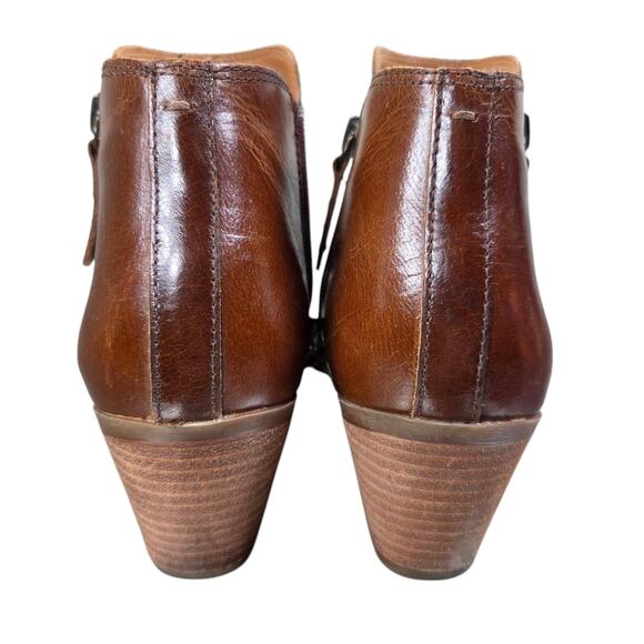 Frye And Co. Booties Womens Size 8 M Judith Ankle Brown Leather Block Heel Vtg - Picture 9 of 14